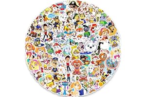 KEULABLEN 100 Pcs Patrol Stickers Kids, Cartoon Graffiti Stickers, Waterproof Vinyl Kawaii Stickers for Laptop Car Skateboard Tablets School Bags