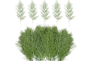 BOFUNX 30pcs Ramas de Pino Artificiales de Navidad Púas de Pino Navideña de Plástico para Manualidades Bricolaje de Guirnalda Corona Adornos Navideños Decoración para el Hogar