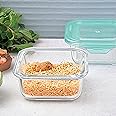 La Opala Cook Serve Store 100% Borosilicate Glass Storage Container | Simply Store with Lid | Square 320 ml | Microwave & Oven Proof | Dishwasher & Freezer Proof | Strong & Durable | Transparent