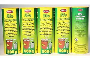 BRAECO Biotonnenpulver -K&B Vertrieb- Mülleimer-Pulver Madenvernichter, gegen Maden Abfalltonne 205 (5 Dosen)