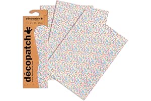 Décopatch Papier No. 690 (bunte Sterne, 395 x 298 mm) 3er Pack