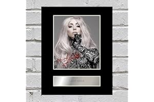 Iconic pics - Photo professionnelle encadrée de Lady Gaga, Photographie sur plaque, Décoration de salon, Salle de séjour, Musique, Glam