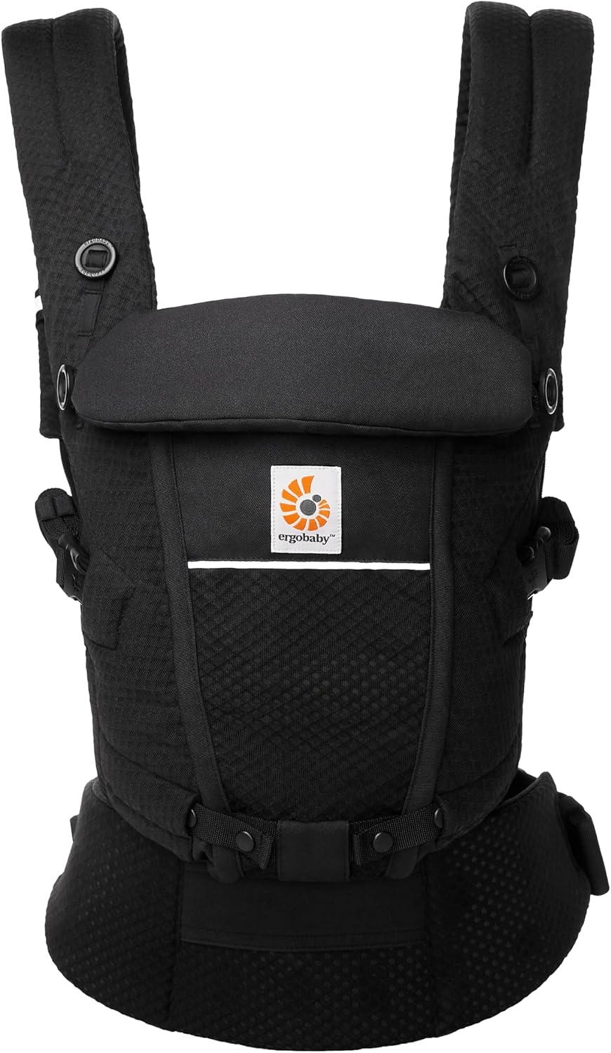 Ergobaby Adapt Baby Carrier for Newborns from Birth, 3 Positions, SoftFlex Mesh, Ergonomic Baby Belly Carrier, Back Carrier, Baby Carrier, Onyx Black