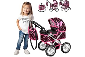 Kinderplay Carrito Bebe Juguetes, Cochecito para Muñecas, Cochecito de Muñecas, Gondola