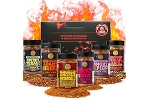 SALDVA Zestaw Prezentowy BBQ Rub Meat Lovers – Holy Cow, Angel’s Wings, Smoky Pig, Sweet Texas, Steak King, Adam's Ribs | 6 szt., 100% naturalne przyprawy dla smakoszy