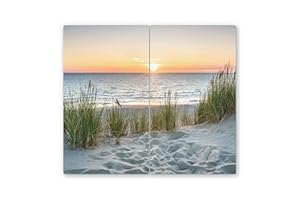 CANVASFLY 2x30x52cm - Herdabdeckplatte, Herdabdeckung für Glaskeramik-Kochfelder, Gehärtetes Glas, 60x52cm, mehrfarbig, Schneideplatte