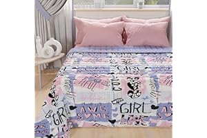 PETTI Artigiani Italiani - Copriletto Piazza e Mezza Estivo 220x260cm 100 g/m² Double Face, Trapuntino Piazza e Mezza Primaverile, Trapunta Leggera, Girl Cool, 100% Made in Italy