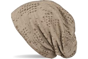 styleBREAKER Cuffia Beanie dal Look Vintage Used Destroyed con Piccoli Fori, Slouch longbeanie, Unisex 04024070