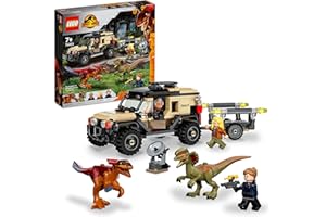 LEGO 76951 Jurassic World Le Transport du Pyroraptor et du Dilophosaurus, Jouet de Dinosaures, avec Voiture Tout-Terrain, Jeu Dino, pour Enfants, Filles et Garçons Dès 7 Ans