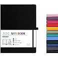 A4 Notebook - Notebook A4 with 144 Pages Premium Paper, Faux Leather Classic Writing Notebook Journal, 8.35" X 11.45", Hardcover, Black