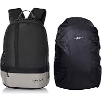 F Gear Burner 26 Ltrs Grey Black Casual Backpack (2449) & F Gear Repel Rain & Dust Cover for Laptop Bags and Backpacks