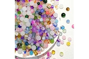 DAHI 500 Pièces Perles en Verre Colorées pour Bracelet, Perles Rondes en Verre Mélange, Kit pour la Fabrication de Bracelets, Colliers, Bijoux