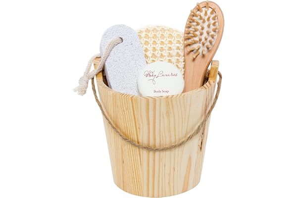 BRUBAKER Cosmetics - Coffret de bain & bien-être - 5 Pièces - Baquet en Bois - Idée cadeau Femme / Homme