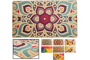 LUCA HOME – Alfombrilla Pasillo NERÓN Mandala 2 40x70cm - Antideslizante Alfombra - Tapetes para Sala - Alfombra Salon, felpudos de Interior, alfombras Pasillo