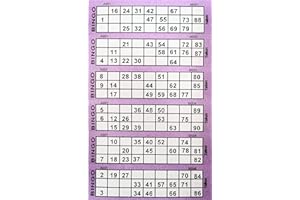 YLAB - Billets de Bingo 1 à 90, 600 Billets, 100 Pages, 6 par Page (Violet)