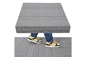 Nisorpa Carpet Tiles 50x50 cm 20 Pack 5 Square Meters Hard Wearing Commercial Floor Tiles Non-Slip, Easy Peel and Stick Carpet Flooring for Office, Living Room, Bedroom, Light Grey