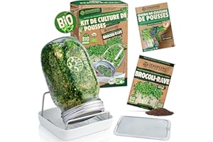 zengreens® BIO Set di vasi per germogli, inclusi semi di germogli, ciotola per germogli e videocorso - Set da 1, 2 o 3 - Vaso per germogli per l'allevamento di germogli - Ciotola per crescione