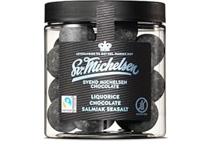 ‎LEVERANDØR TIL DET KGL. DANSKE HOF SV. MICHELSEN CHOKOLADE HÅNDLAVET SIDEN 1933 Sv. Michelsen Lakritze - Dänische Lakritz-Kugeln mit Schokolade, Salmiak & Meersalz – 150g | Handgefertigt, Glutenfrei, Gourmet Lakritz Geschenk | Hochwertige Süßigkeiten aus Dänemark