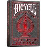 Bicycle Metalluxe Foil Back Crimson (Red) Kırmızı Kart Premium iskambil Oyun Kağıdı Kartları Destesi