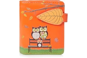 SHAG WEAR Shagwear Portafoglio Donna Portamonete in Pelle e Morbida PU - 6 Scomparti per Carte, 1 Finestra di Identificazione con Tasca Portamonete Piccolo e Corto in Bellissimi Colori Temi Fantasy