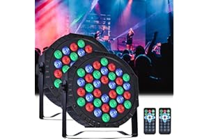 ZHENNBY Focos Par LED RGB 36 Luces Discoteca, Luz de Escenario con Control DMX Activación de Sonido Iluminación de Escenarios Par Light para Casa, Disco, DJ, KTV, Bar, Navidad - 2Packs