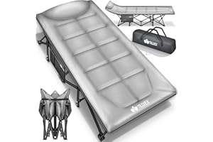 tillvex® Letto da campeggio pieghevole con borsa per il trasporto fino a 200 kg | Lettino da campeggio extra largo | Lettino da campeggio per interni ed esterni | Letto pieghevole per gli ospiti