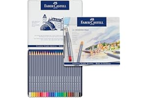 Faber-Castell 114624 - Kredki akwarelowe Goldfaber, zestaw 24 kredek, niełamliwe, całkowicie rozpuszczalne w wodzie