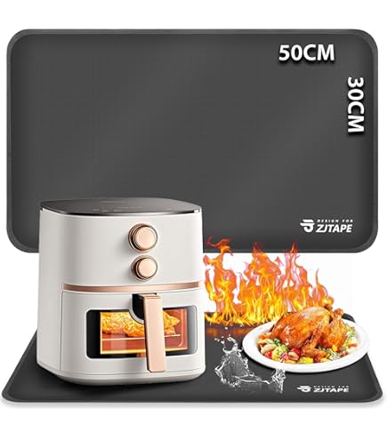 30 X 50 Cm - Tapis Ignifuge En Silicone Et Fibre De Verre - Tapis Résistant à La Chaleur Pour Friteuse à Air - Tapis Ignifuge - Étanche Et Antidérapant