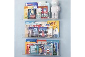 NATURE SUPPLIES Set di 3 mensole galleggianti in acrilico trasparente, 40,6 cm, ideali per libri, giocattoli e decorazioni, libreria galleggiante da parete per la cameretta dei bambini