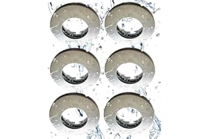 ‎TRANGO Trango 6er Set 6729IP65-069-AK Einbaustrahler IP65 aus ALU gebürstet Badleuchte, Einbauleuchte, Einbauspots, Deckenleuchte inkl. 6x GU10 Fassung für Bad, Sauna, Außen, Feuchtraum ohne Leuchtmittel