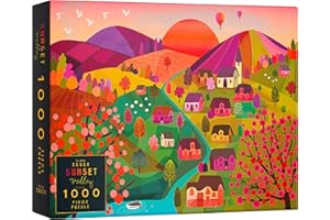 Elena Essex 1000 Piece Jigsaw Puzzles for Adults - Sunset Valley | Puzzle | Jigsaws 1000 Pieces for Adults | Landscape Countryside Autumn Winter Cosy Puzzle | Puzzles Size 70x50cm