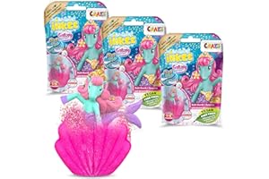 CRAZE INKEE GALUPY | Pack de 3x Bombes de Bain enfant GALUPY MERMAID Boule de bain avec surprise à l'intérieur - Jouet de bain Licorne , testé dermatogoliquement