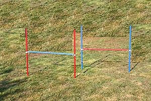 Wuzzmann 2 X Agility-ÜBUNGS-HÜRDEN-Set IN BLAU/ROT/Hobby Horse/Fun Horse