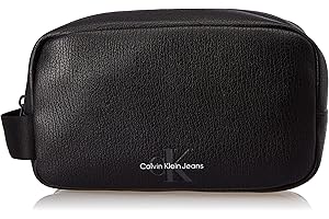 Calvin Klein Jeans Borsa da Bagno Mono Texture, Uomo, Black, One Size