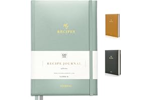 Scribble & Dot® Recipe Book for Own Recipes | Create Your Own Cookbook Journal | Premium Recipe Journal | Keepsake Gift | DIY Colour Tabs | AirFryer Conversions | 100 Recipes (Sage)