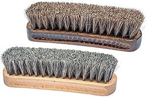 Rubberneck Zestaw pędzli do butów szczotki do pielęgnacji butów z włosia końskiego do butów skórzanych, 2 sztuki