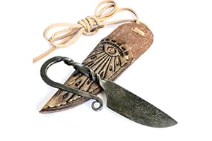 Toferner Beautiful Product - Cuchillo forjado a mano - Funda de piel auténtica hecha a mano - Hoja endurecida