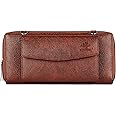 THE CLOWNFISH Faux Leather Women's Wallet with Multiple Card Slots & Front Mobile Pocket (Rust)