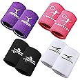 Charniol Gymnastics Wristbands for Grips, 4 Pairs Colorful Kids Polyester Cotton Wrist Bands Sweat Band, 3.15 x 3.94 Inches, Black, Purple, White, Pink