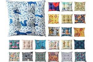 Tropik Home Colourful Seat Pads, Garden Kitchen Chair Cushion Tie On Many Colours (Woodland)