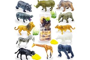 VingaHouse Figuras de Animales de Juguete para niños，Animales de Juguete,Exquisitos Modelos de Vida Silvestre, Navidad/Año Nuevo/Día del Niño/Regalo de cumpleaños， para 3 4 5 6 7 años (16 Piezas)