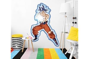 OEDIM Vinilo de Pared Tamaño Real Dragon Ball Super Goku Ultra Instinto Onda Vital Producto Oficial | 111x170 cm |Vinilo para Paredes | Producto Original | Vinilo Adhesivo | Mural | Decoración Hogar | DBS