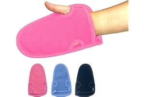 Bvanzo Exfoliating Glove for Dead Skin and Fake Tan Remover - Exfoliating Mitt for Shower Exfoliating Gloves to Refresh your Skin and Body - Exfoliator for Skin Cleansing (Pink)