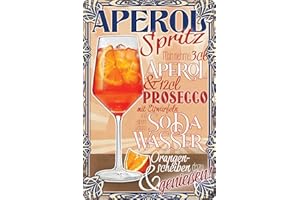 LUCKYLINDE Cartel decorativo resistente a la intemperie, para bar, recetas – cóctel de verano, aperitivo – Sprizz, Veneziano – Licor con prosecco – 30 x 20 cm (Aperol Spritz)