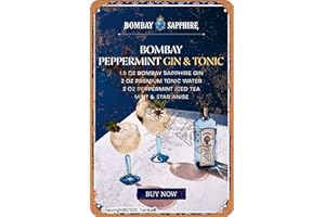 TARIKA Bombay Peppermint Gin Tonic Décoration murale en métal 20 x 30 cm