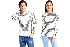 Win's Marinière à Manches Longues Unisexe - T-Shirt à Rayures Hommes et Femmes