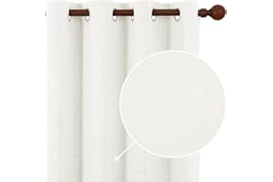 Deconovo Cortinas Opacas Totalmente con Aislamiento Térmico para Salón Oficina Hotel Decorativas con Ojales 2 Piezas 117 x 229 cm Beige Claro