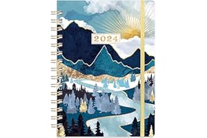 ARTFAN Terminplaner 2024 - Kalender 2024 von Januar 2024 bis Dezember 2024, Wochenplaner A5 mit Innentasche, Elastischer Verschluss, Kalender 2024 Buchkalender, 6.1 x 8.5in - Blau