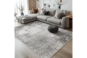 BEIMO Washable Rugs Living Room 120x170cm, Abstract Area Rugs for Bedroom Soft Short Pile, Machine Washable Rug Non-Slip Large Rugs for Living Room, Dining Room, Grey