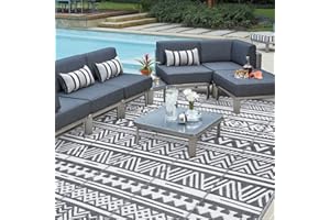 Enyhom Alfombra Exteriore Reversible 150 x 240 cm, Portátil Alfombra Plastico Exterior para Patio, Camping, Terraza, Picnic, Playa